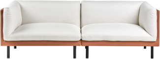 Sofa VORGOD Stoff Cremeweiß 3-Sitzer