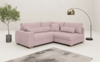 Mr. Couch Ecksofa Helena L-Form, bis 140 kg belastbar, mit Taschenfederkern, wahlweise mit Bettfunktion