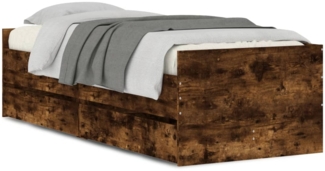 vidaXL Bett mit Schubladen Räuchereiche 75x190 cm 3207361