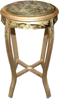 Casa Padrino Barock Beistelltisch Rund Gold /Grün Antik Look - 68 x 40cm