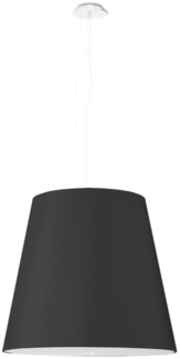 Pendelleuchte, Weiß, Schwarz, Stoff, Glas, Stahl, H 110 cm