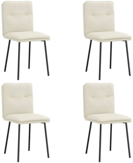 vidaXL Esszimmerstühle 4 Stk. Creme Samt 3315418