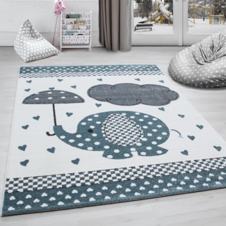 Carpettex Kinderteppich Elefant-Design, Läufer, Höhe: 11 mm, Kinderteppich Elefant-Design Baby Teppich Kinderzimmer Pflegeleicht