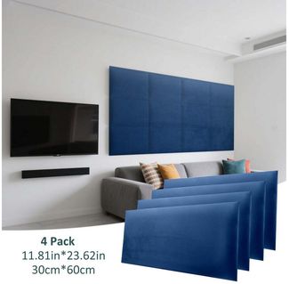 Mejale Wandpolster Wandkissen Wandmontiertes 3D gepolsterte für Schlafzimmer 30x60 cm, (4 St)