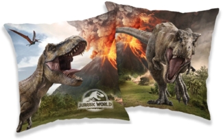 Jerry Fabrics Dekokissen Jurassic World Volcano Kissen Kuschelkissen 40x40 cm für Sofa & Bett