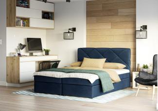 Boxspringbett MILTON 140x200 cm Blau