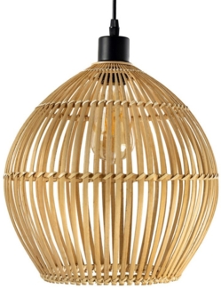 riess-ambiente Hängeleuchte ORGANIC LIVING 30cm natur · Pendellampe mit Schirm · Kugel · handmade, keine besonderen Funktionen, ohne Leuchtmittel, für Esszimmer · Bambus-Holz · Boho-Stil · für Schlafzimmer