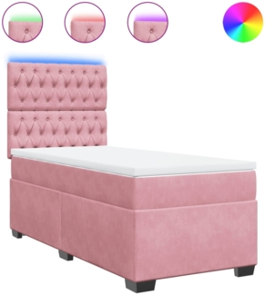 vidaXL Boxspringbett mit Matratze Rosa 90x190 cm Samt 3293097