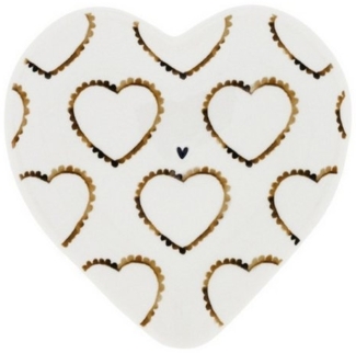 Bastion Collections Geschirr-Set Herzteller klein 3er Set - HEARTS - weiß