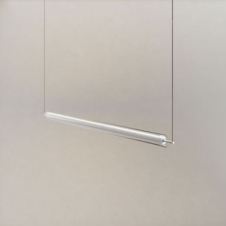 s.luce Ranya LED Up & Down Pendelleuchte mit Glas-Cover & Fernbedienung Aluminium, Klar 130cm