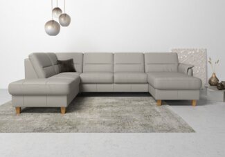 Home affaire Wohnlandschaft Palmera U-Form, Federkern, wahlweise mit Bettfunktion und mit/ohne Stauraum