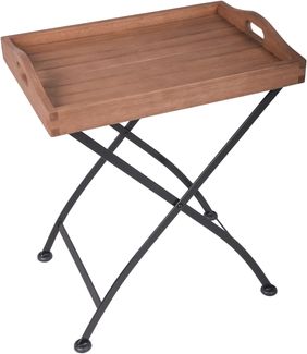 Balkontisch KJELL viereckig klappbar - Eukalyptus, Natürlich, 57 x 41 x 67 cm | Tabletttisch Gartentisch Balkon-Tisch Kleiner Tisch Terrasse