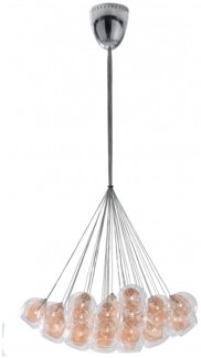 Pendelleuchte Hängeleuchte Hänge Deckenleuchte Metall Glas kupfer145cm Ø. 77 cm