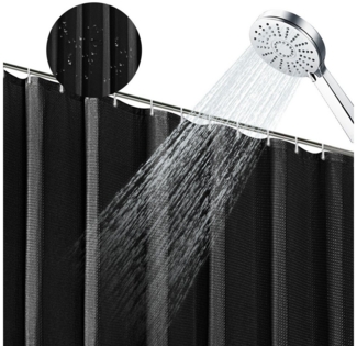MODFU Duschvorhang Badewannenvorhang Badezimmer Vorhang Vorhänge Dusche Breite 180 cm (Waffel Stoff Textil Duschvorhang 12 Duschvorhangringe 180x180 cm, Vorhänge aus Stoff), für Badezimmer Haus Hotel Wohnung Wohnmobil Wohnheim