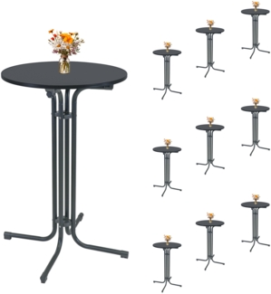 10x Stehtisch klappbar Ø 70 cm Höhe 110 cm Stahl Gastrotisch Partytisch Bistrotisch in Anthrazit