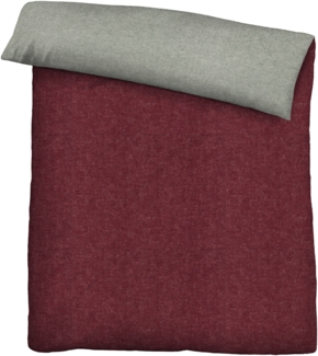 biberna Melange-Flanell Bettwäsche 0840500 MELANGE UNI, burgunder, 1x 155x220 cm + 1x 80x80 cm