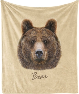 Wohndecke Gemütlicher Plüsch für den Innen- und Außenbereich, Abakuhaus, Bär Starke Wildes Tier Tier
