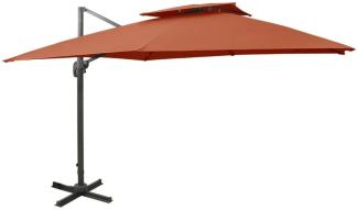 vidaXL Ampelschirm mit Lüftung 300x300 cm Terrakotta 312382