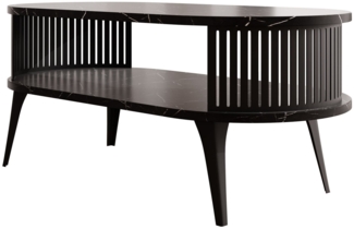 Couchtisch Rajkon Oval (Farbe: Schwarz / Black Pietra Grigia)