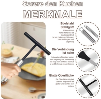REDOM Crepes Verteiler Pfannkuchenverteiler Crêpes-Set mit Teigverteiler undKuchenspatel, geeignet für Kuchen Pizza Käse Torten und mehr