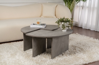 Couchtisch, 'Moira', 41 x 90 x 90, Betongrau