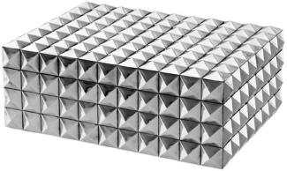 Casa Padrino Luxus Schmuckschatulle / Schmuckkasten mit Deckel Silber 28x21 x H. 10 cm - Luxus Qualität