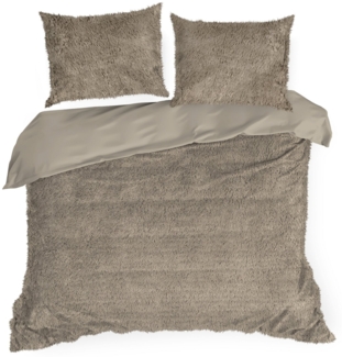 Flauschige Bettwäsche TIFANY 160X200 2x Kissenbezüge 70x80 cm beige