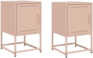 vidaXL Nachttische 2 Stk. Rosa 36x39x60,5 cm Stahl 846449