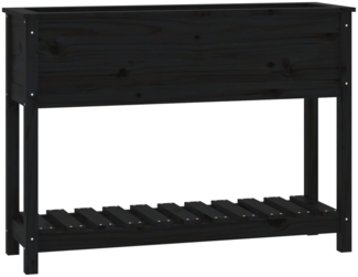 vidaXL Pflanzkübel mit Ablage Schwarz 111,5x34,5x81 cm Kiefernholz 823770