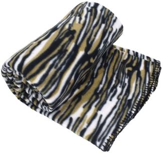 Tagesdecke Fleecedecken 130x170cm Polarfleece Fellmuster Wildkatze Kuscheldecke Wildkatze 3