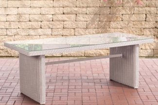CLP Polyrattan Tisch Fontana XL 200 x 90 cm,perlweiß