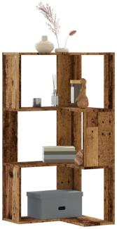 vidaXL Eck-Bücherregal 3 Böden Altholz-Optik 50x50x102cm Holzwerkstoff 852598