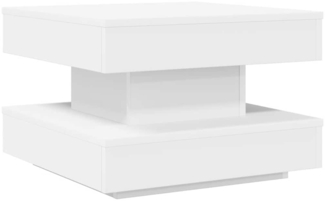 Couchtisch, Sofatisch 360-Grad Drehbar Weiß 50 x 50 x 34,5 cm