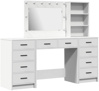 vidaXL Schminktisch 3 pcs Weiß 40 x 41 x 135 cm Holzwerkstoff 3334209