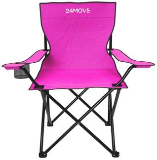24Move Campingstuhl 24MOVE® Campingstuhl faltbar,Anglerstuhl,Liegestuhl mit Getränkehalter (bis max. 100 kg), mit Tragetasche, pink, Klappstuhl, bis 100kg belastbar