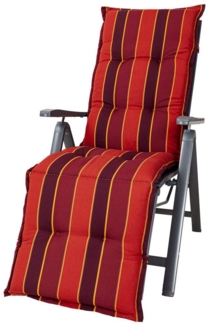 Sun Garden Sesselauflage Relaxliege Naxos 20208-3 terracotta-rot gestreift 174x50x6 cm SG
