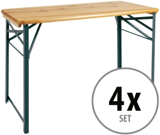 Stagecaptain Bierzeltgarnitur "Hirschgarten" kurzer Bierzelttisch 119 cm, (4-tlg), kann auch ebenso als Esstisch, Campingtisch & Beistelltisch dienen
