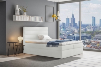 99rooms Adelasia Boxspringbett Kunstleder SOFT Weiß 180x200 cm
