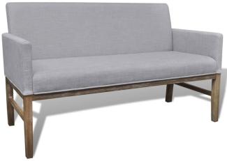 vidaXL Sofa mit Stoffpolsterung Gummibaumholz Hellgrau