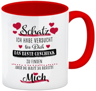 speecheese Tasse Bestes Geschenk für Schatz zum Valentinstag Kaffeebecher Rot