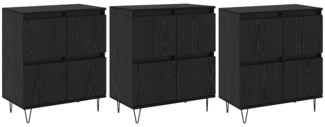 vidaXL Sideboards 3 pcs Schwarze Eiche 180 x 35 x 70 cm Holzwerkstoff 3394526