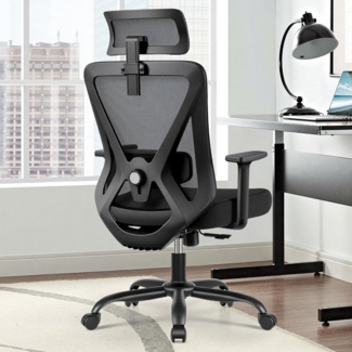 Ergonomischer Bürostuhl Verstellbare Kopfstütze Lendenwirbelstütze