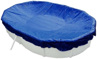 Abdeckplane Oval 540x350 cm Blau mit Übermaß Sommer & Winter Pool Schwimmbad