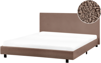 Bett mit Lattenrost Bouclé ALBI 180 x 200 cm Braun