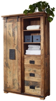 Woodroom Highboard Pali (Mango massiv natur gewachst, 100 x 175 x 45 cm), Highboard, Wohnzimmerschrank