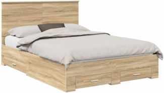 vidaXL Bettrahmen mit Kopfteil Sonoma-Eiche 140 x 190 cm Holzwerkstoff 3409642