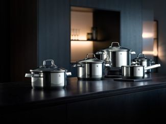 WMF Topf-Set Belmonte, Cromargan® Edelstahl Rostfrei 18/10 (Set, 7-tlg), Glasdeckel, Schüttrand, poliert, für alle Herdarten