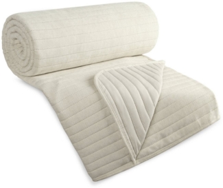 Eurofirany Tagesdecke GLORY – klassische Eleganz im modernen Stil, Gesteppter Überwurf, für Doppelbett, Streifenmuster, minimalistisch