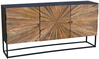 loft24 Sideboard Tanay, Anrichte, Mehrzweckschrank, 3 Türen, Mangoholz, 180 cm