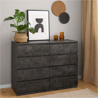 HTI-Living Sideboard Moderne Kommode mit 8 grifflosen Schubladen Beton (Stück, 1 St, 1 Kommode ohne Dekoration), Sideboard